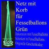 Fesselballon-Netz mit Korb, Grün