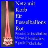 Fesselballon-Netz mit Korb, Rot
