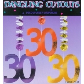 Geburtstag Dangling Cutouts 30