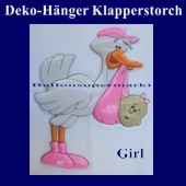 Klapperstorch-Deko-Geburt, Girl-Mädchen