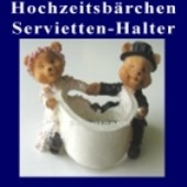 Hochzeitsbärchen, Tischdeko, Serviettenhalter