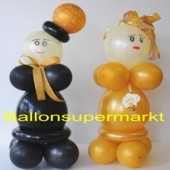 Hochzeitsdeko-Hochzeitspaar aus Luftballons, Goldene Hochzeit
