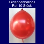 Kettenballons-Girlandenballons-Rot-Metallic, 10 Stück
