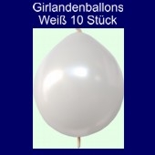 Kettenballons-Girlandenballons-Weiß-Metallic, 10 Stück