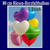 Riesenballons, Herzluftballons 5 Stück