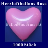 Herzluftballons Rosa 1000 Stück