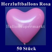 Herzluftballons Rosa 50 Stück