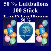 Luftballons 50 Prozent, 100 Stück