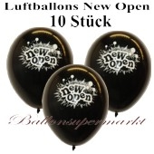 Luftballons Neueröffnung, New Open, Schwarz, 10 Stück
