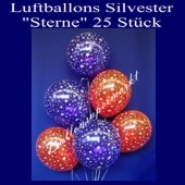 Luftballons Silvester "Sterne" 25 Stück