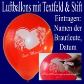 Luftballons "Just Married" mit Stift 25 Stück