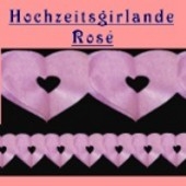 Hochzeitsdeko-Girlande Rosé 15 cm 10 Stück