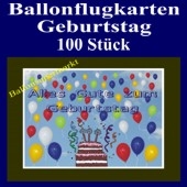 Ballonflugkarten Geburtstag, Luftballons zur Geburtstagsfeier steigen lassen, 100 Stück