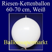 Riesen-Girlanden-Luftballon, 60-70 cm, Weiß, 1 Stück