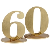 Tischaufsteller Zahl 60 in Gold