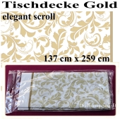 Tischläufer, Tischdecke Gold, Elegant Scroll