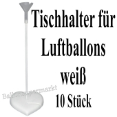 Tischhalter für Luftballons, 10 Stück, weiß