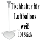 Tischhalter für Luftballons, 100 Stück, weiß