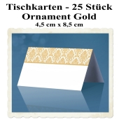 Tischkarten Ornament Gold, 25 Stück