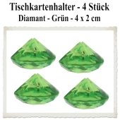 Tischkartenhalter Diamant Grün, 4 Stück, 4 x 2 cm