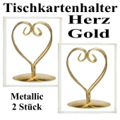 Tischkartenhalter, Gold, Metall, Herzen