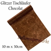 Tischläufer, Tischdecke, Glitzer, Vlies, chocolat