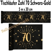 Tischläufer, Tischdecke Zahl 60, schwarz-gold, 5 Meter Rolle