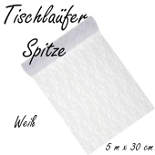 Tischläufer, Tischdecke weiße Spitze, 5 Meter Rolle