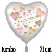 Jumbo Luftballon aus Folie zur Hochzeit, Traumpaar, Herzen, ohne Helium