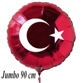 Türkische Flagge Großer Luftballon aus Folie mit Helium-Ballongas, roter Rundballon