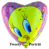 Tweety Portrait Luftballon mit Ballongas Helium