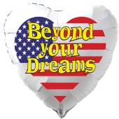 Beyond your Dreams USA Luftballon aus Folie, 45 cm Rundballon ohne Helium-Ballongas