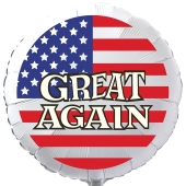 GREAT AGAIN USA Luftballon aus Folie, 45 cm Rundballon mit Helium-Ballongas