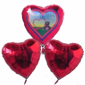 Valentinstag, schwebende Helium Luftballons, Bouquet 11, Alles Liebe