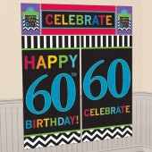 Wanddekoration Celebrate 60, Poster-Set zum 60. Geburtstag