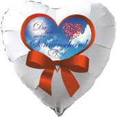 Herzluftballon in Weiß "Du bist mein Sonnenschein!" zum Valentinstag