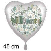 Willkommen - Herzluftballon 45 cm