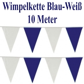 Wimpelkette, Wimpelgirlande Blau-Weiß, 10 Meter, PVC