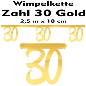 Wimpelkette zum 20. Geburtstag in Gold