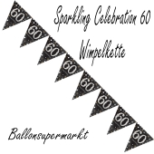 Wimpelkette Sparkling Celebration 60 zum 60. Geburtstag