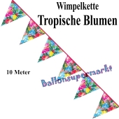 Wimpelkette tropische Blumen