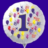 Zahlen-Luftballon aus Folie, Zahl 1, zu Geburtstag und Jubiläum