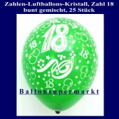 Zahlen-Luftballons, Zahl 18, 25 Stück