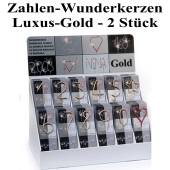 Zahlen-Wunderkerzen Gold, 2 Stück