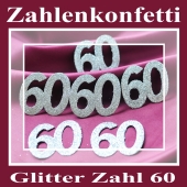 Zahlendekoration Glitter-Konfetti, Zahl 60