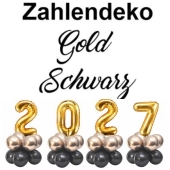 Zahlendekoration Silvester 2027 gold 36cm grosse Zahlenluftballons