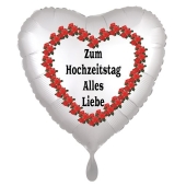 Zum Hochzeitstag Alles Liebe, Luftballon aus Folie mit Ballongas-Helium
