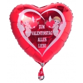 Zum Valentinstag alles Liebe, Amor, Liebesengel, Luftballon mit Helium