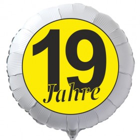 19. Geburtstagsdeko-Set – 2 Goldene Zahlenballons, Konfetti-Luftballons, Banner & Band