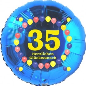 Juland 35. Geburtstag Dekoration-Set – Gold & Schwarz, Mit Folienballons, Latexballons & Banner